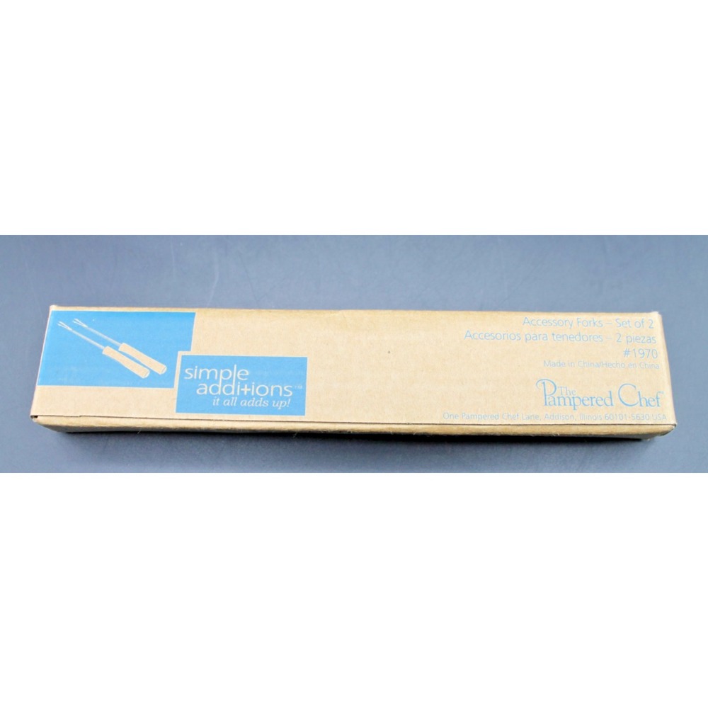 Pampered Chef Simple Additions Accessory Forks Set of 2 White 1970 Fondue New